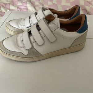 Rivecour White and Blue Velcro Sneakers